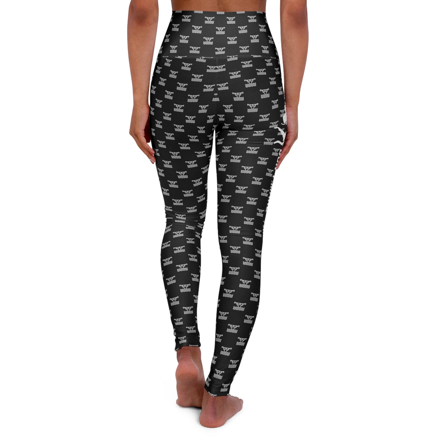 Don't Make Me Swim Over There High Waisted Yoga Leggings (AOP)