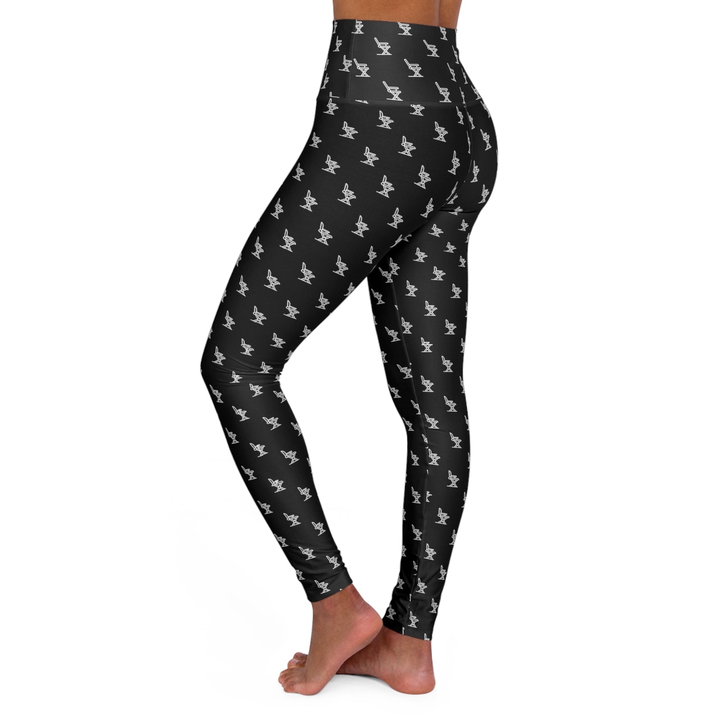 White Chair High Waisted Yoga Leggings (AOP)