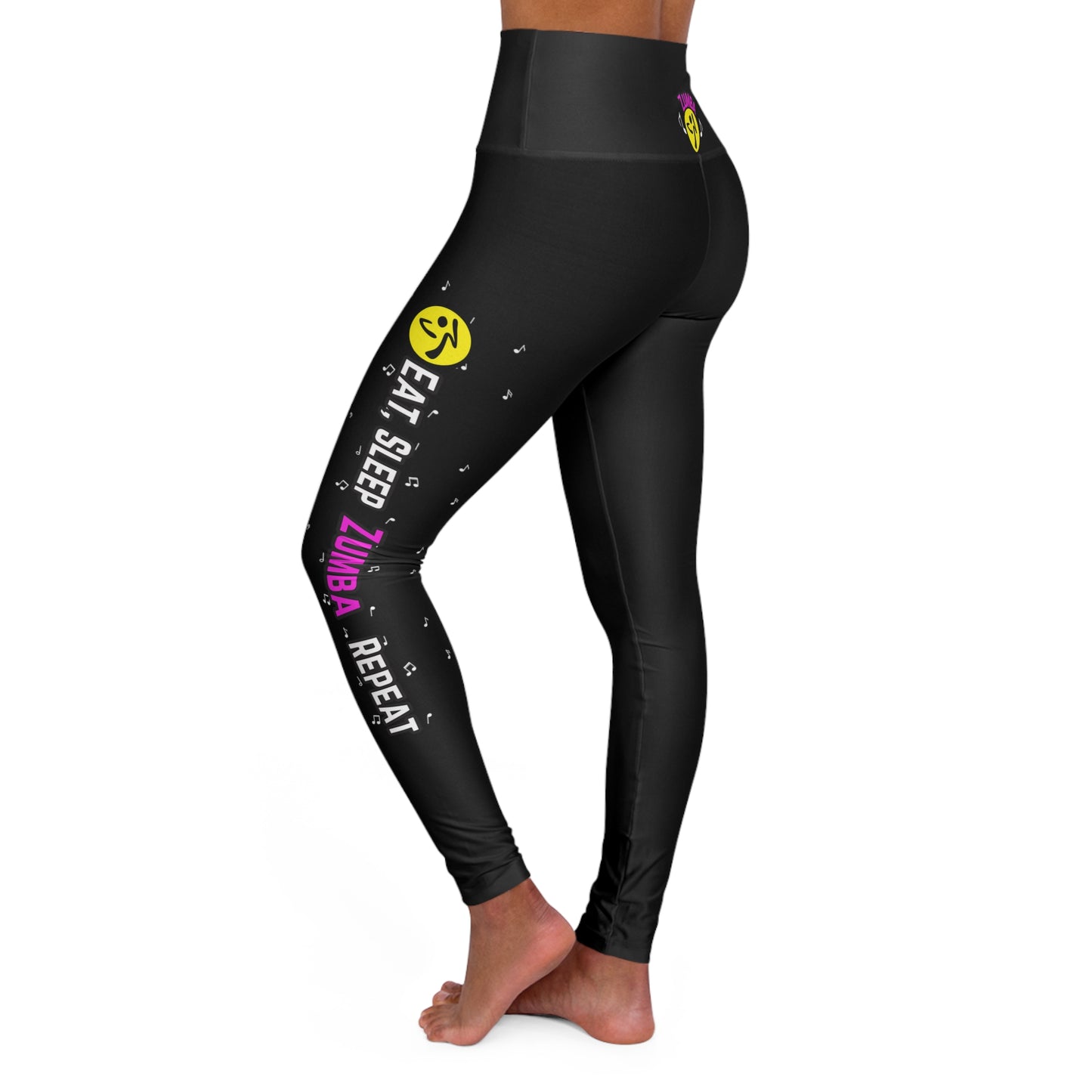 Eat, Sleep, Zumba, Repeat High Waisted Yoga Leggings