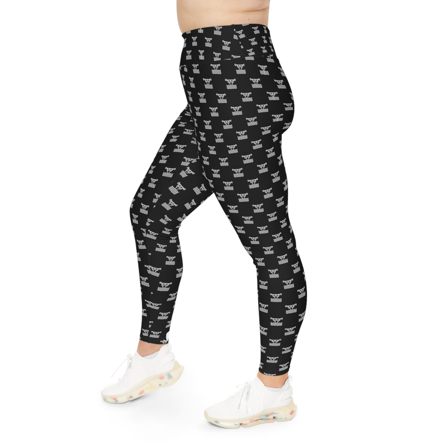 Don't Make Me Swim Over There Plus Size Yoga Leggings (AOP)