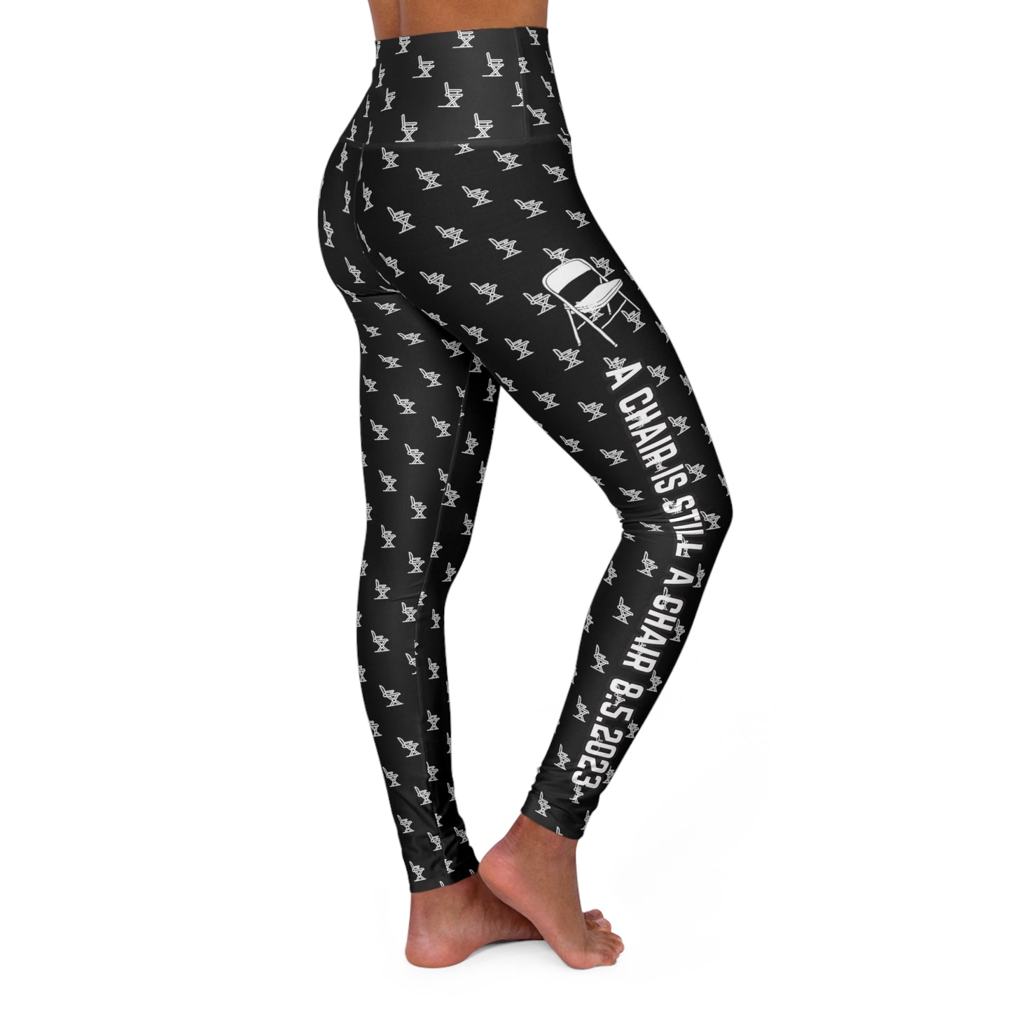 White Chair High Waisted Yoga Leggings (AOP)