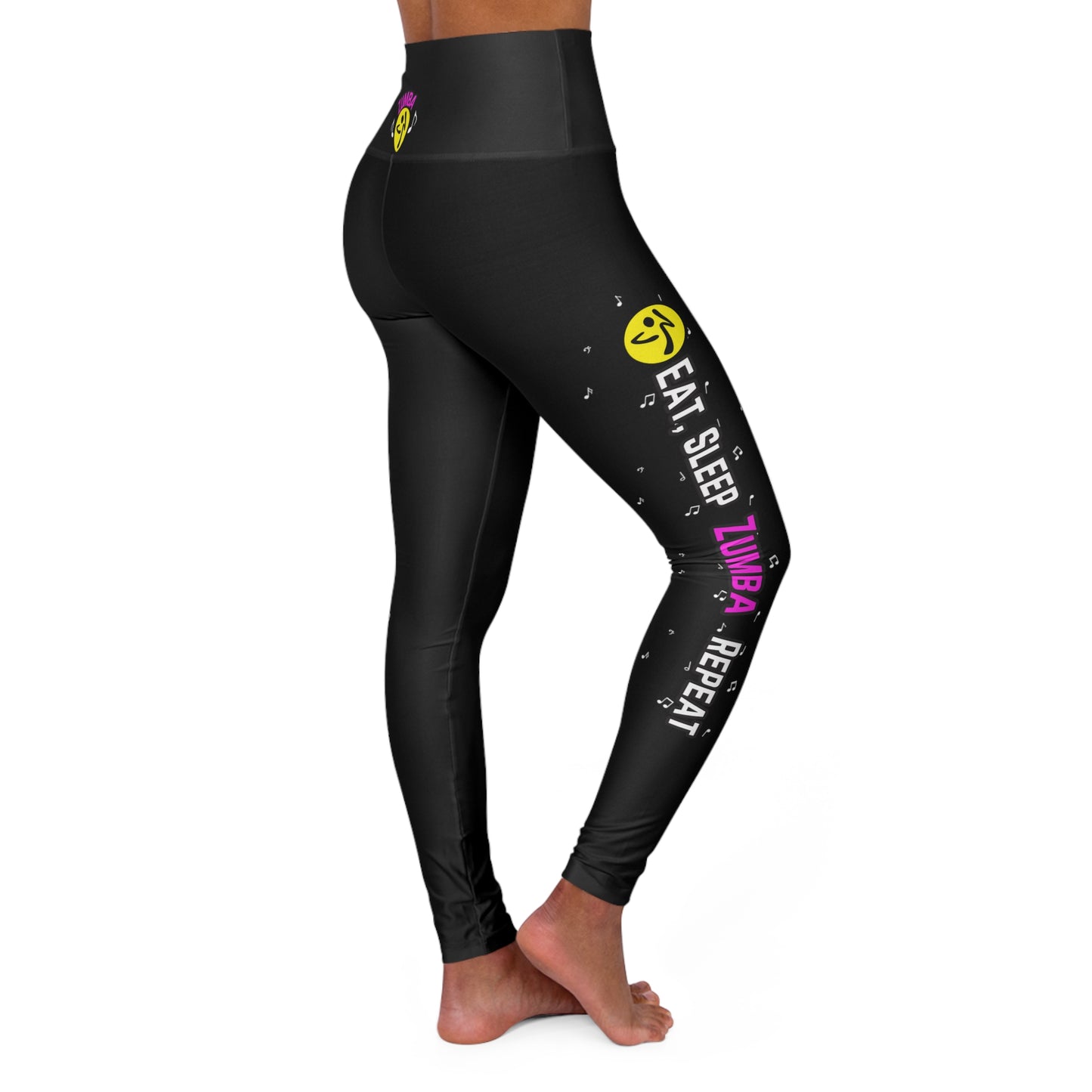 Eat, Sleep, Zumba, Repeat High Waisted Yoga Leggings