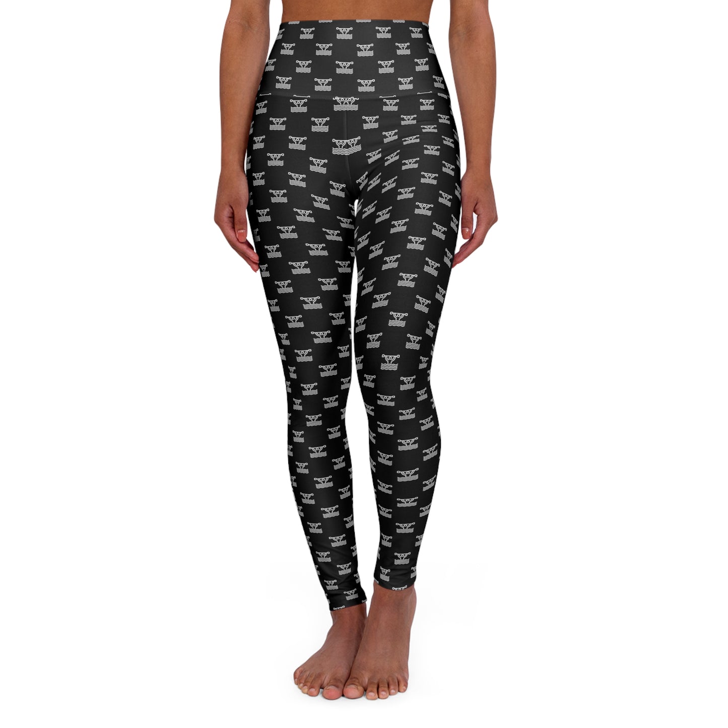 Don't Make Me Swim Over There High Waisted Yoga Leggings (AOP)