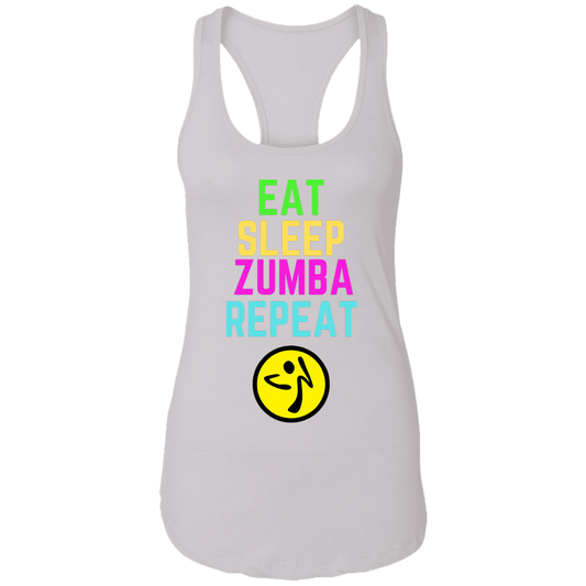 Eat, Sleep, Zumba, Repeat Ladies Ideal Racerback Tank