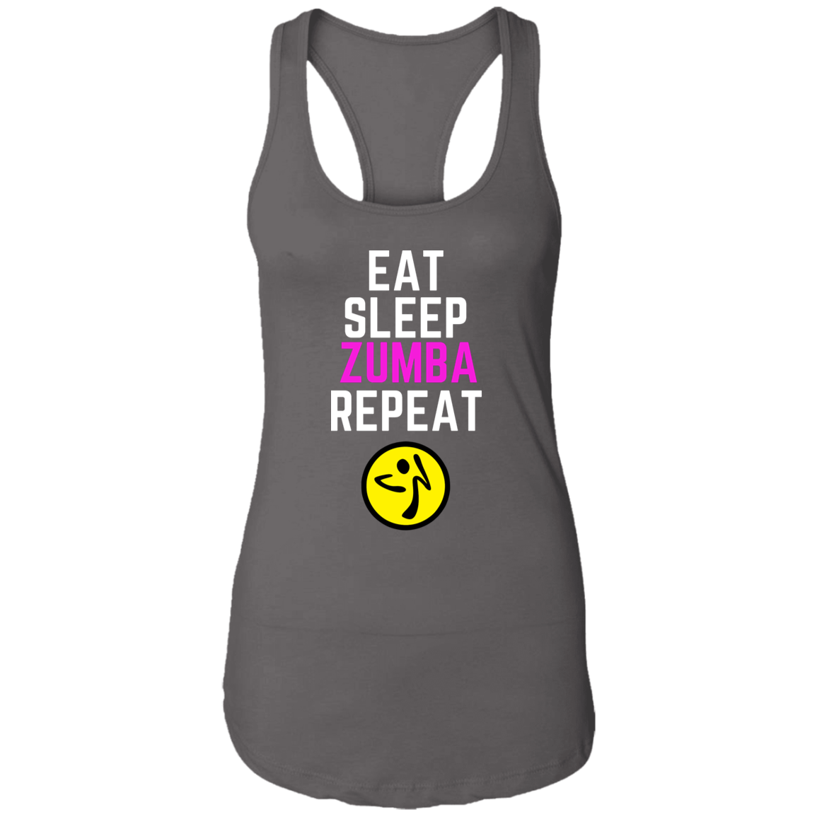 Eat, Sleep, Zumba, Repeat Ladies Ideal Racerback Tank