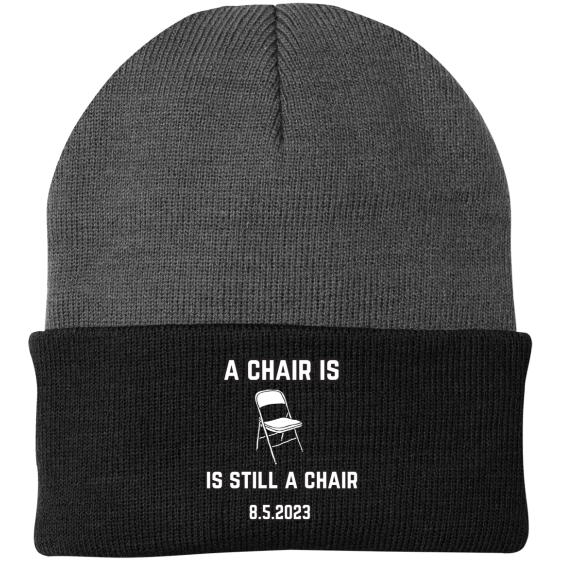 A Chair Is Still A Chair Embroidered Knit Cap