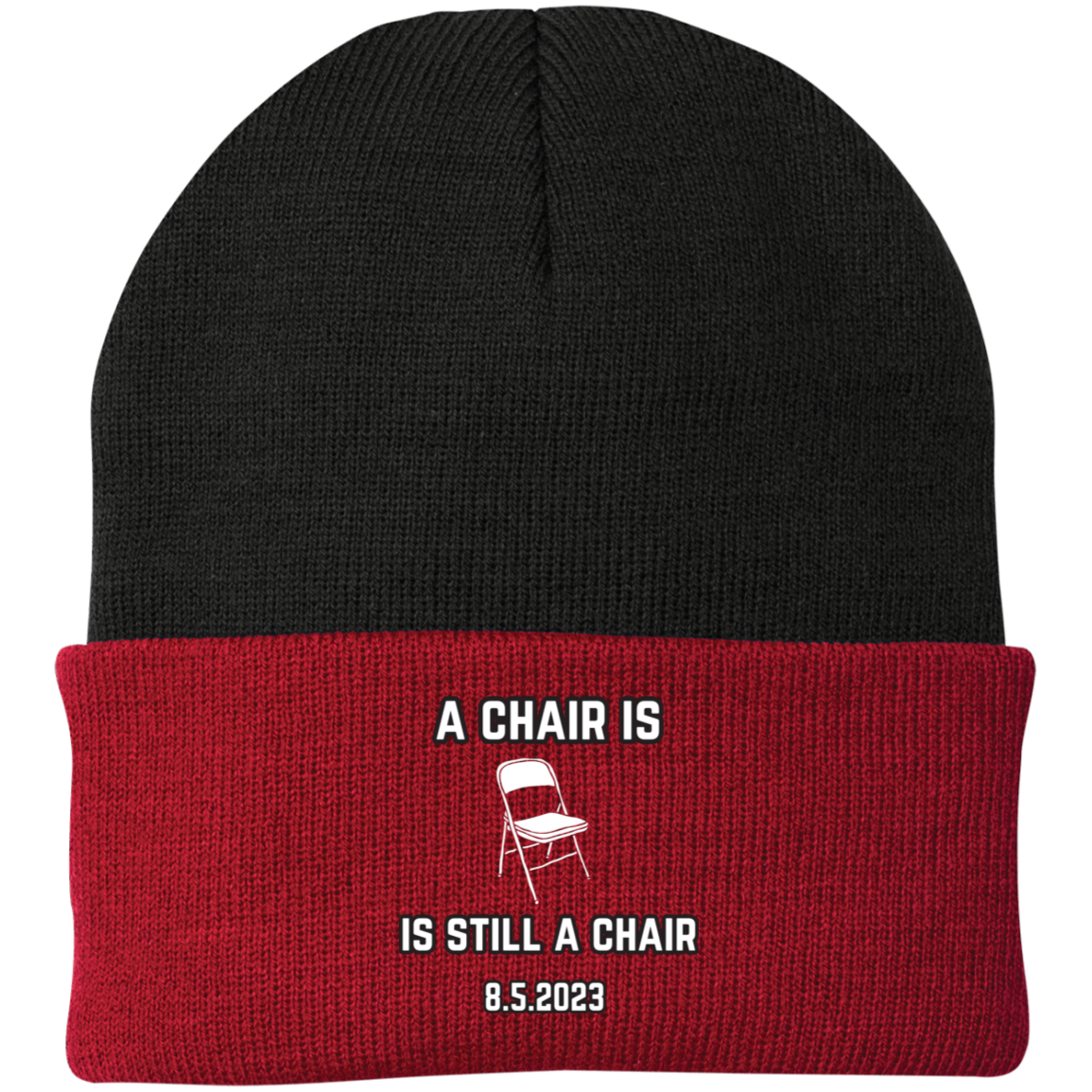 A Chair Is Still A Chair Embroidered Knit Cap