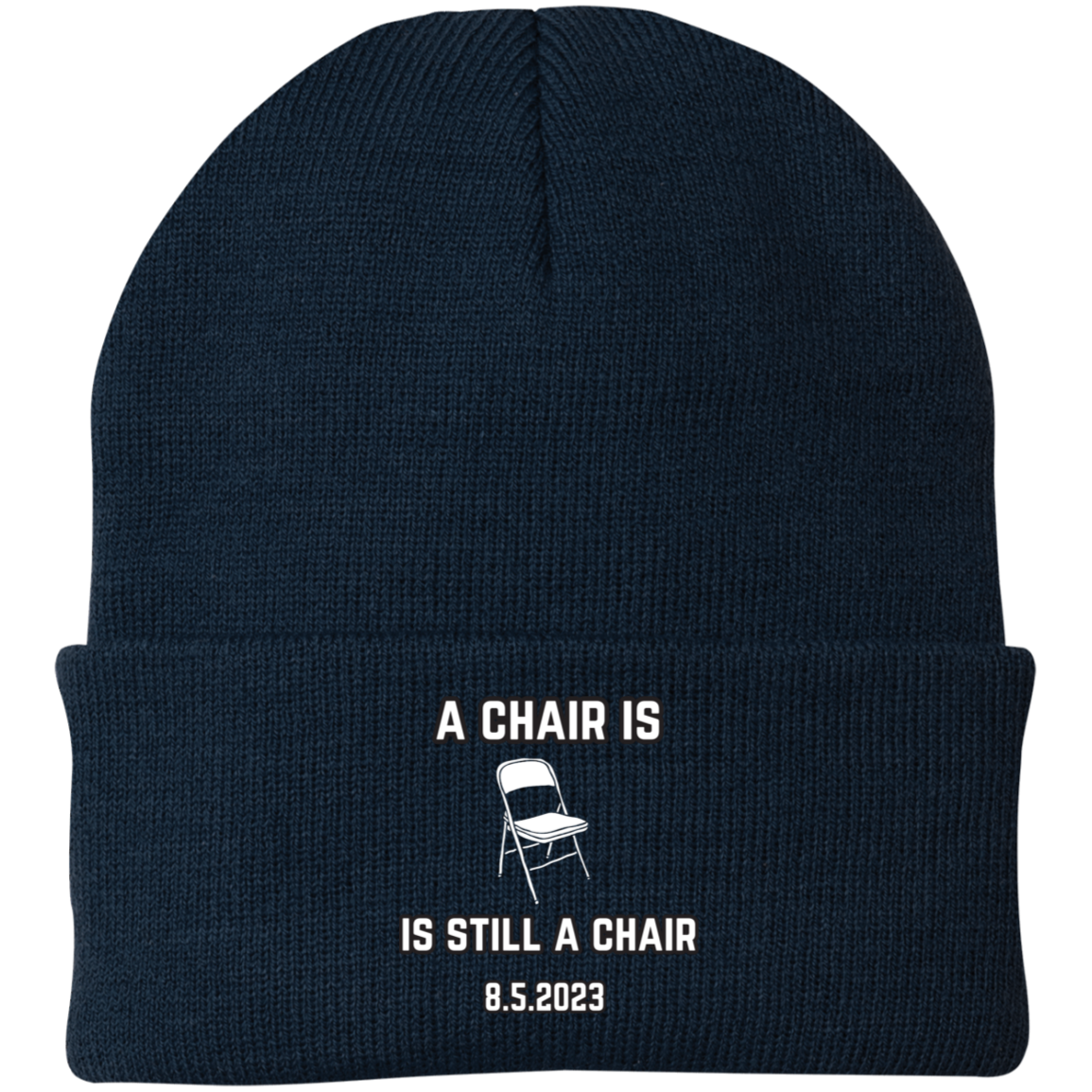 A Chair Is Still A Chair Embroidered Knit Cap