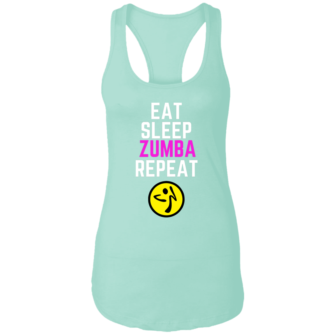 Eat, Sleep, Zumba, Repeat Ladies Ideal Racerback Tank