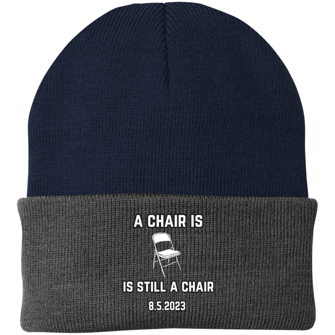 A Chair Is Still A Chair Embroidered Knit Cap