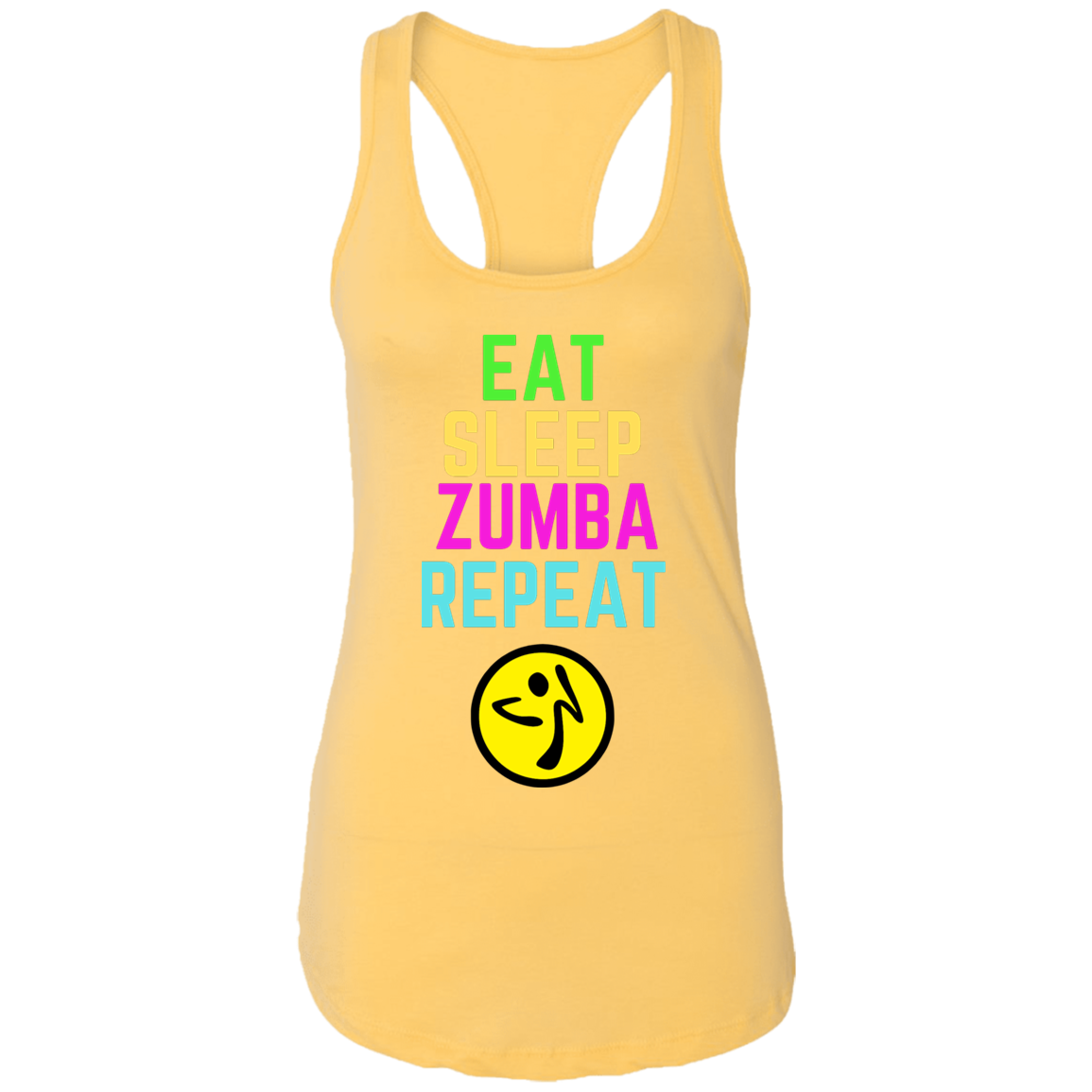 Eat, Sleep, Zumba, Repeat Ladies Ideal Racerback Tank