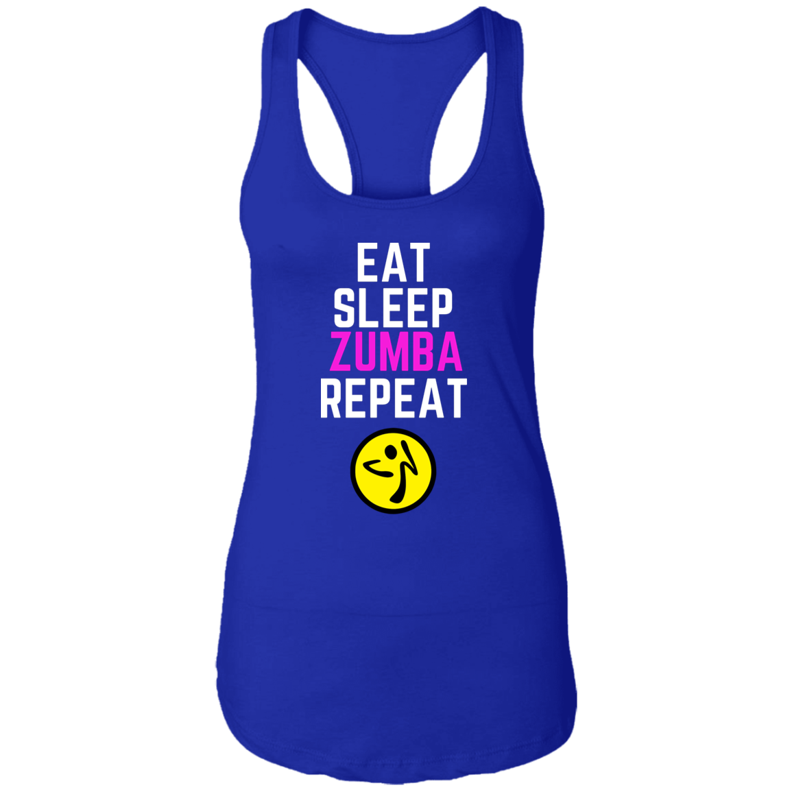 Eat, Sleep, Zumba, Repeat Ladies Ideal Racerback Tank