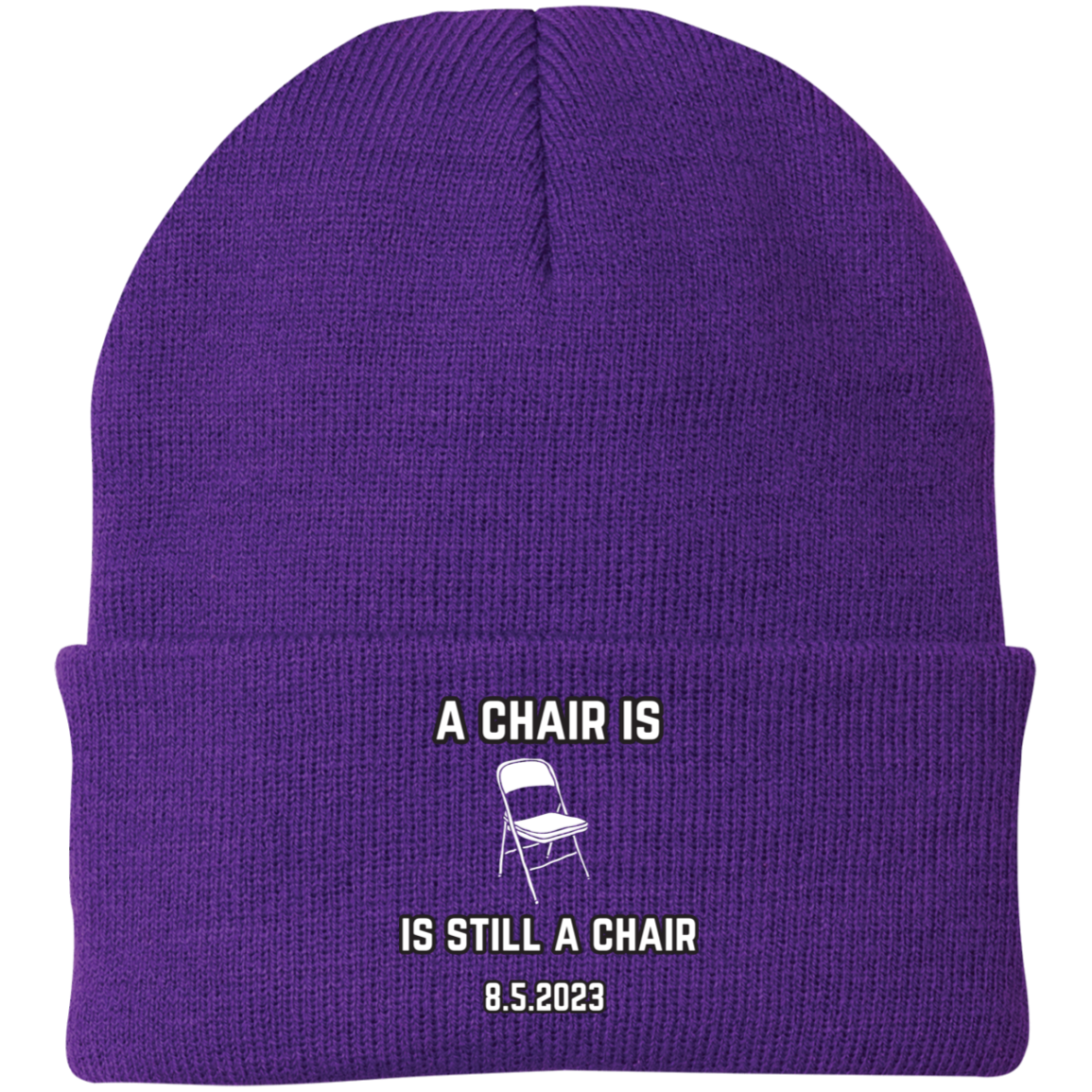 A Chair Is Still A Chair Embroidered Knit Cap