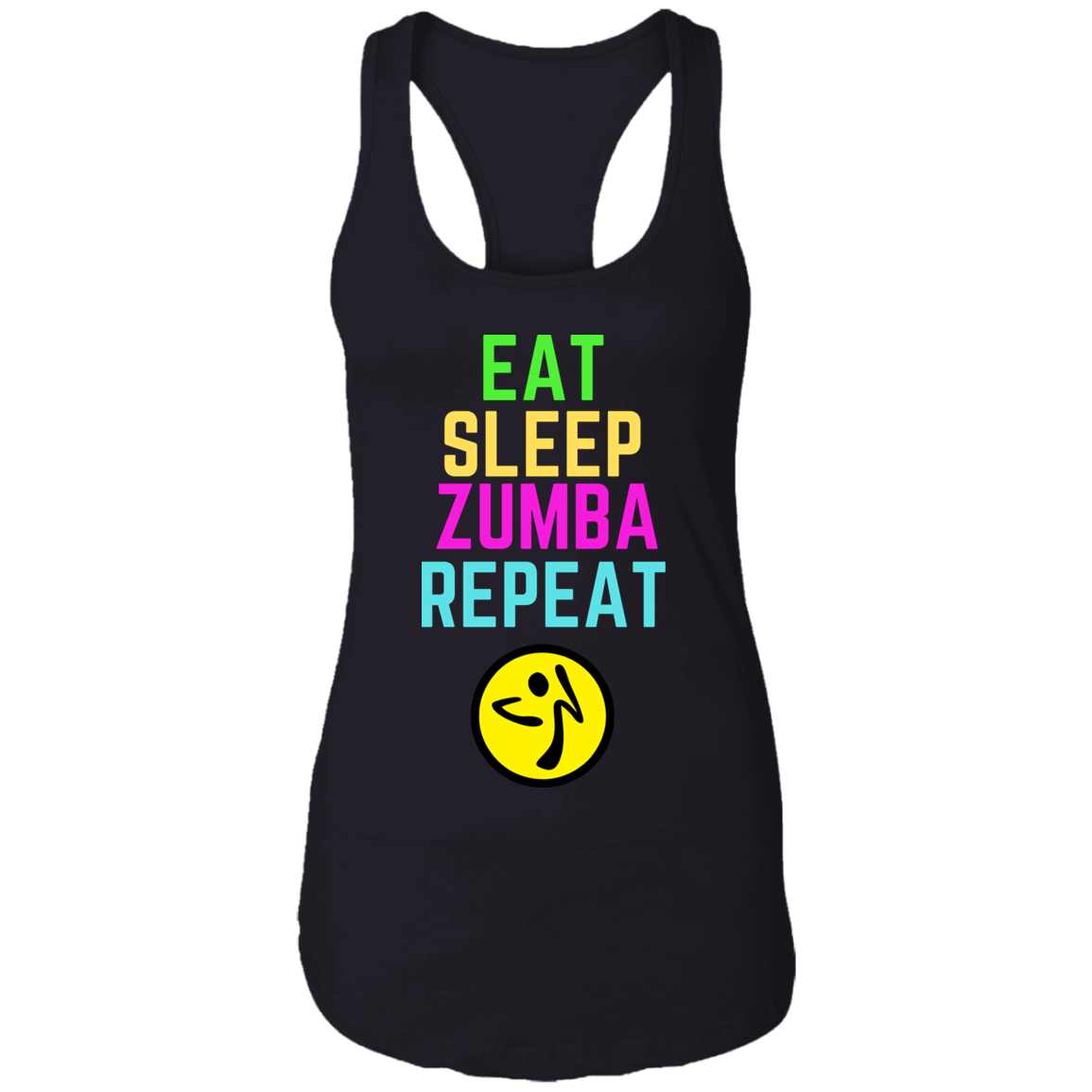 Eat, Sleep, Zumba, Repeat Ladies Ideal Racerback Tank