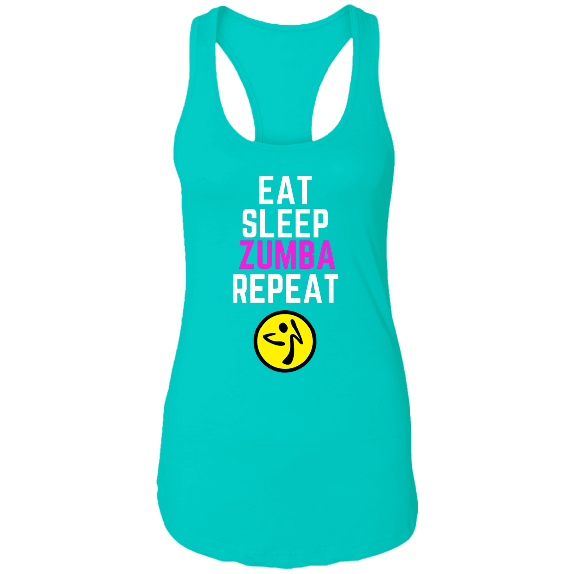 Eat, Sleep, Zumba, Repeat Ladies Ideal Racerback Tank