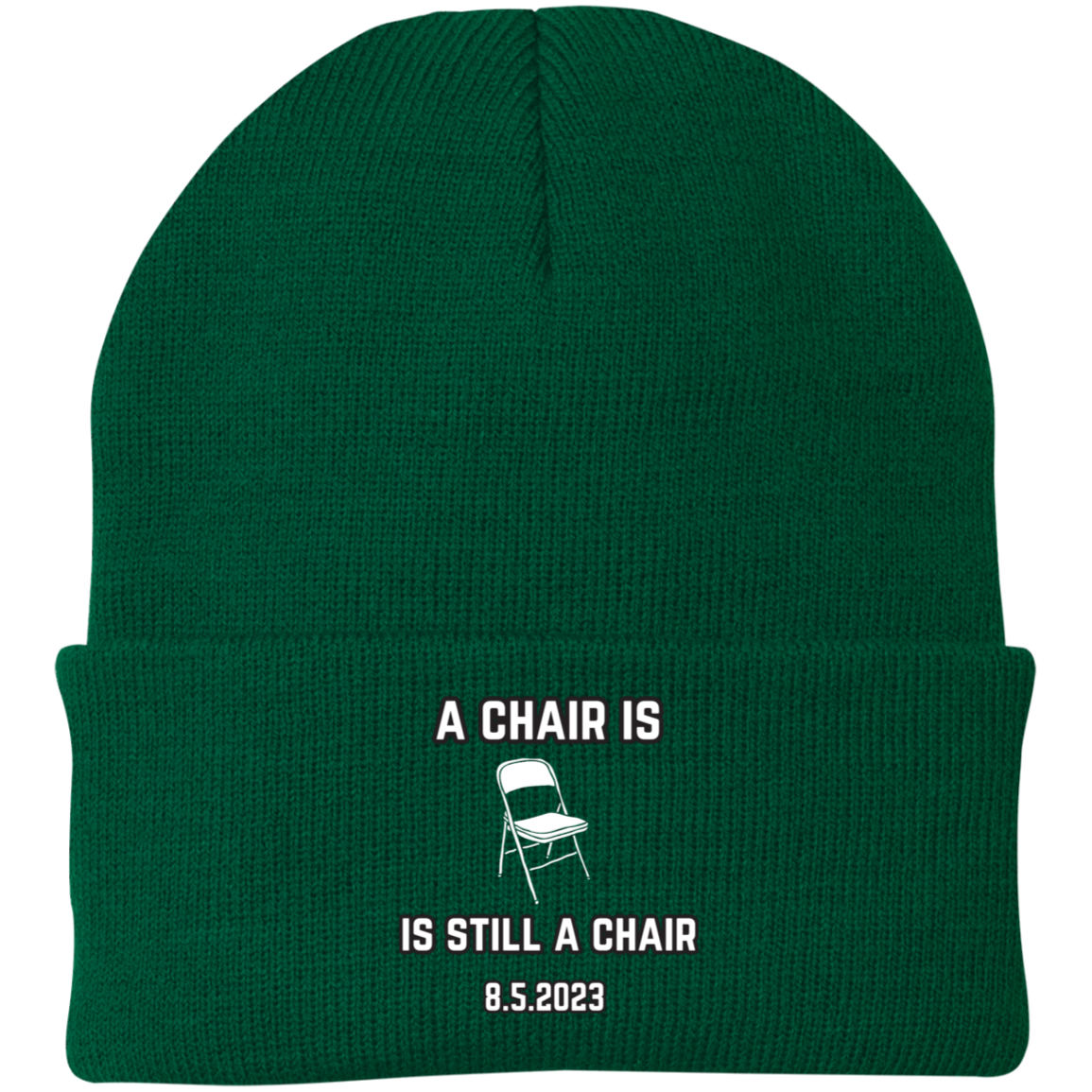 A Chair Is Still A Chair Embroidered Knit Cap