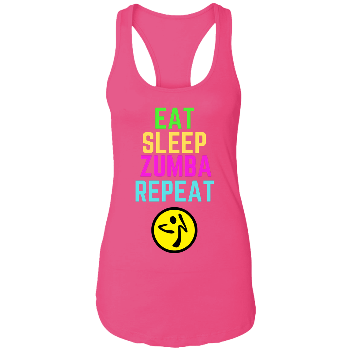 Eat, Sleep, Zumba, Repeat Ladies Ideal Racerback Tank