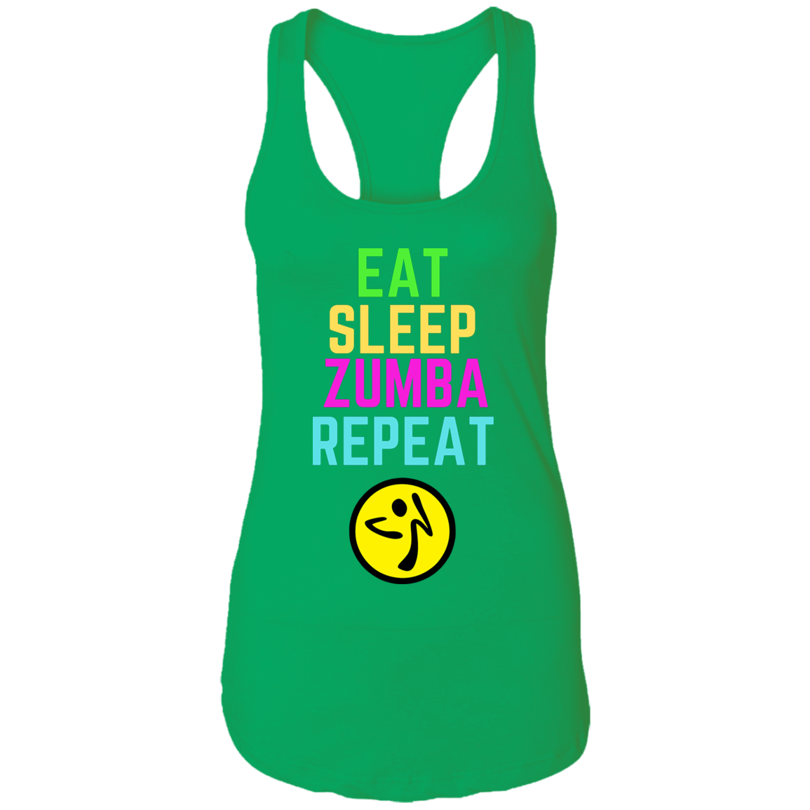 Eat, Sleep, Zumba, Repeat Ladies Ideal Racerback Tank