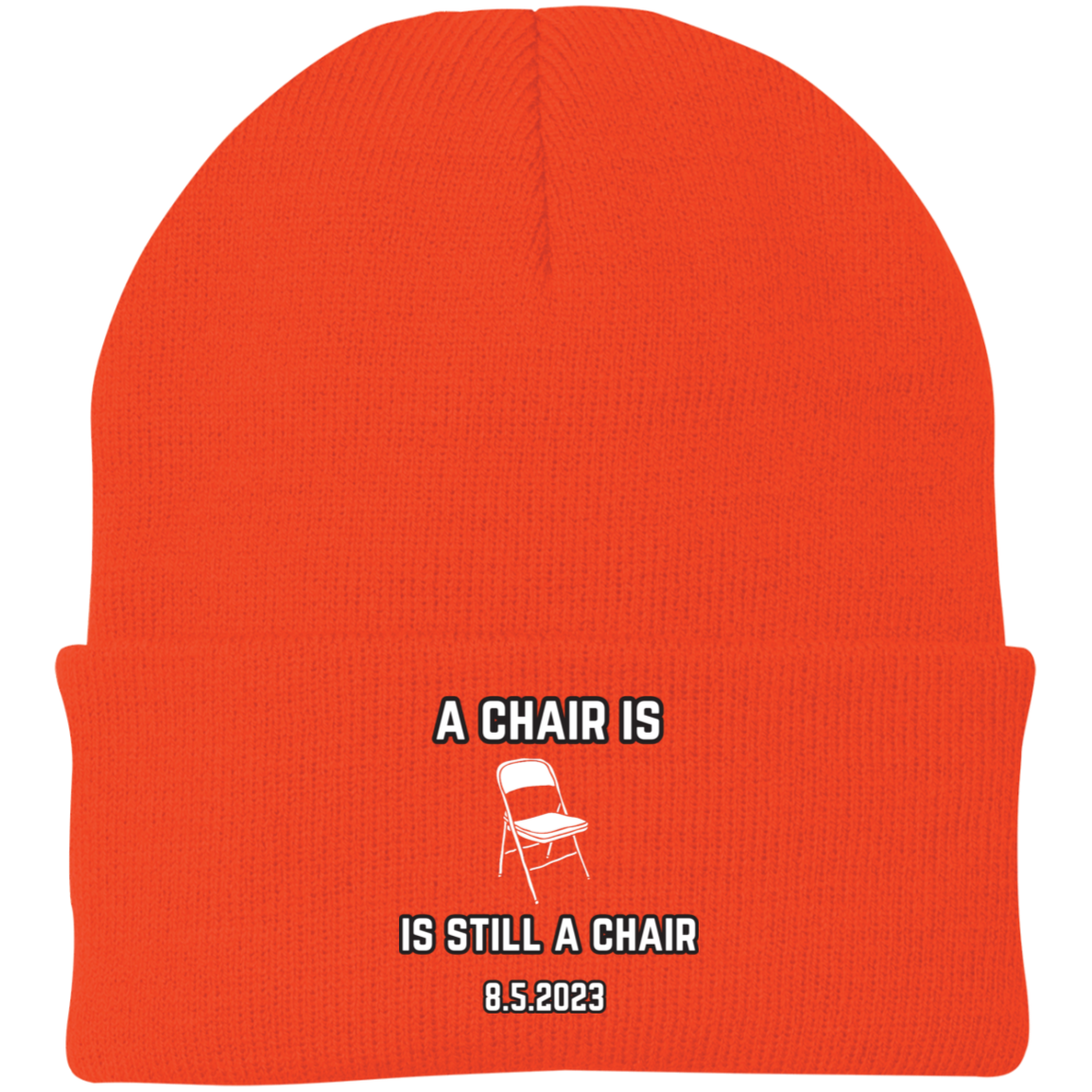 A Chair Is Still A Chair Embroidered Knit Cap