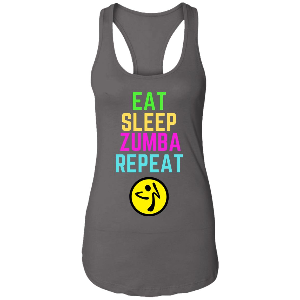 Eat, Sleep, Zumba, Repeat Ladies Ideal Racerback Tank