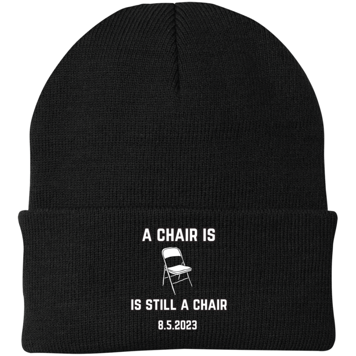 A Chair Is Still A Chair Embroidered Knit Cap