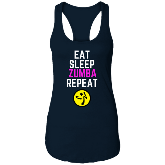 Eat, Sleep, Zumba, Repeat Ladies Ideal Racerback Tank