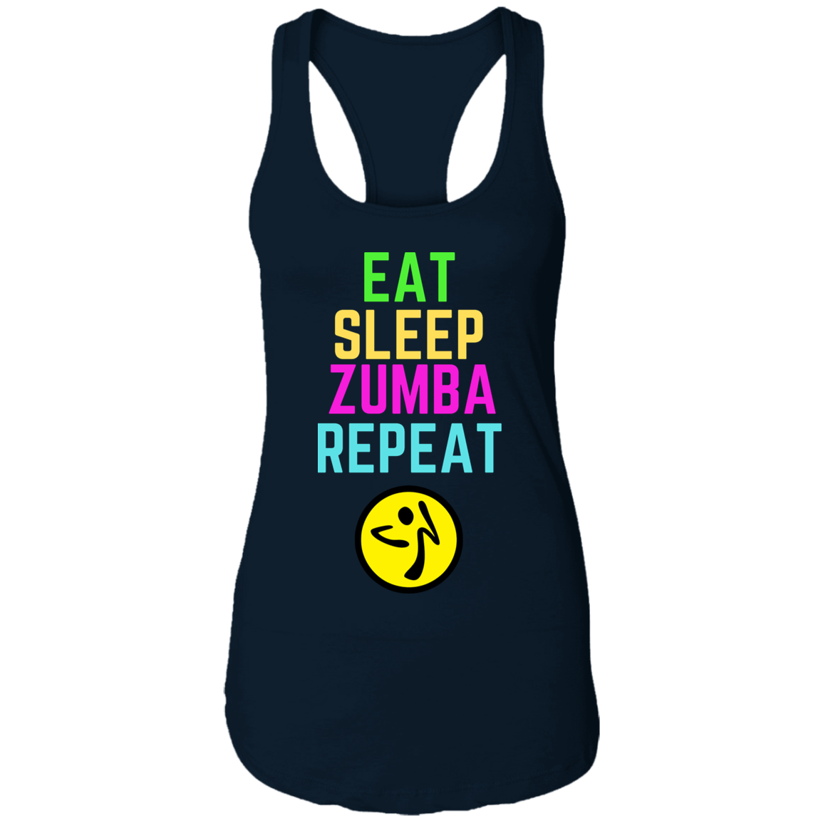 Eat, Sleep, Zumba, Repeat Ladies Ideal Racerback Tank