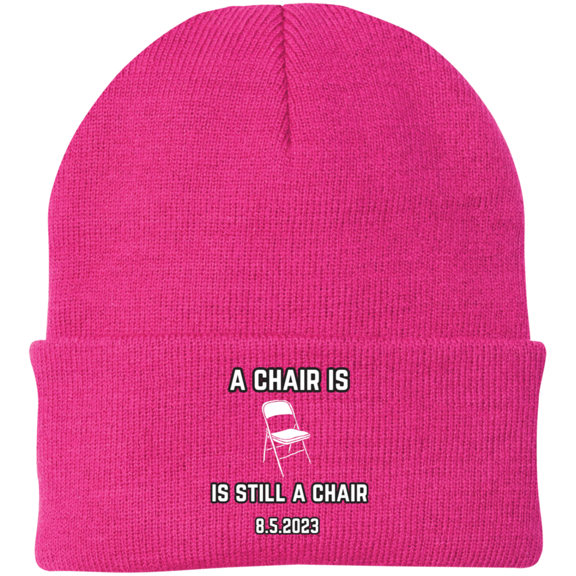 A Chair Is Still A Chair Embroidered Knit Cap