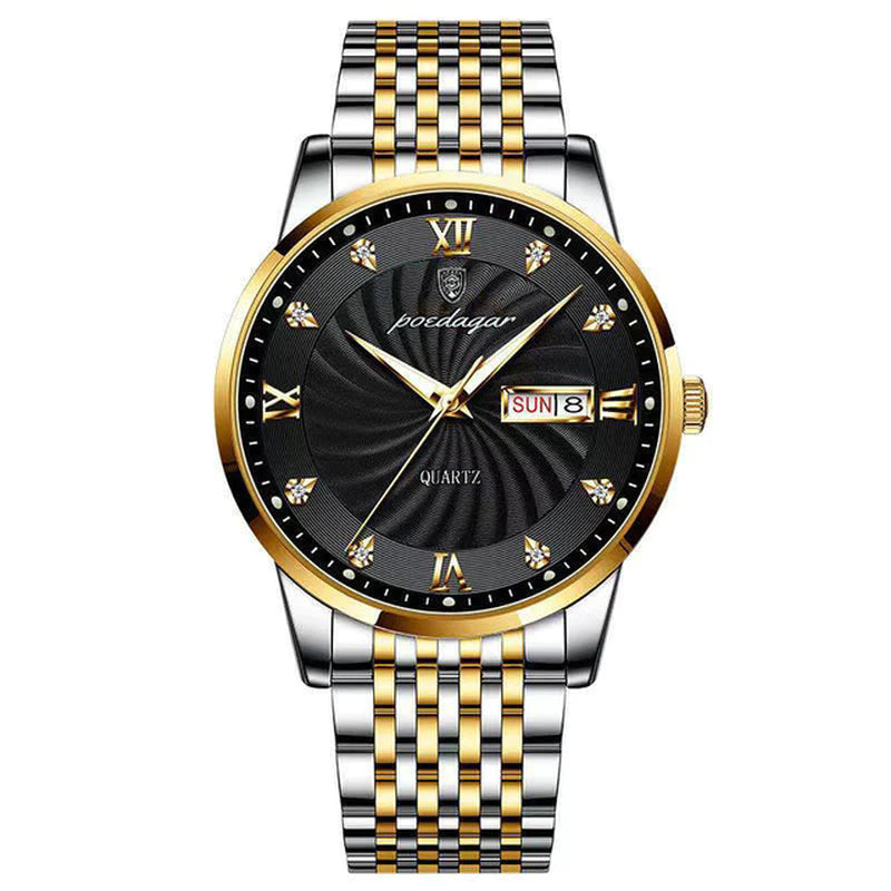 Top Quality Men's Stainless Steel Luxury Sport Watch - Waterproof, Luminous, Date Week Display, Hidden Clasp