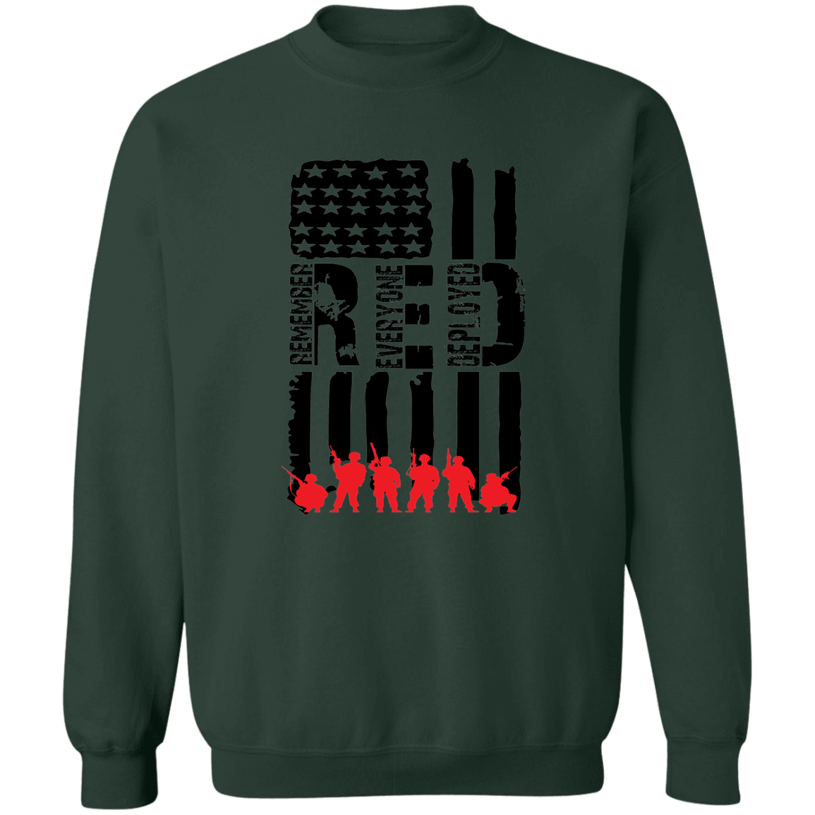 Veteran's Black Flag Crewneck Pullover Sweatshirt