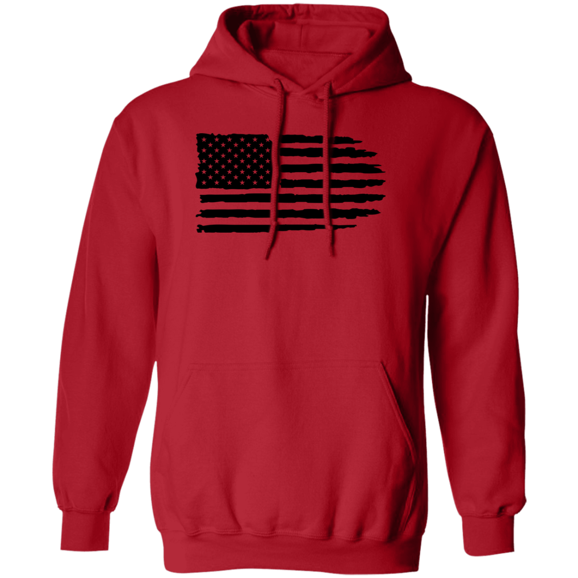 Distressed Flag Pullover Hoodie