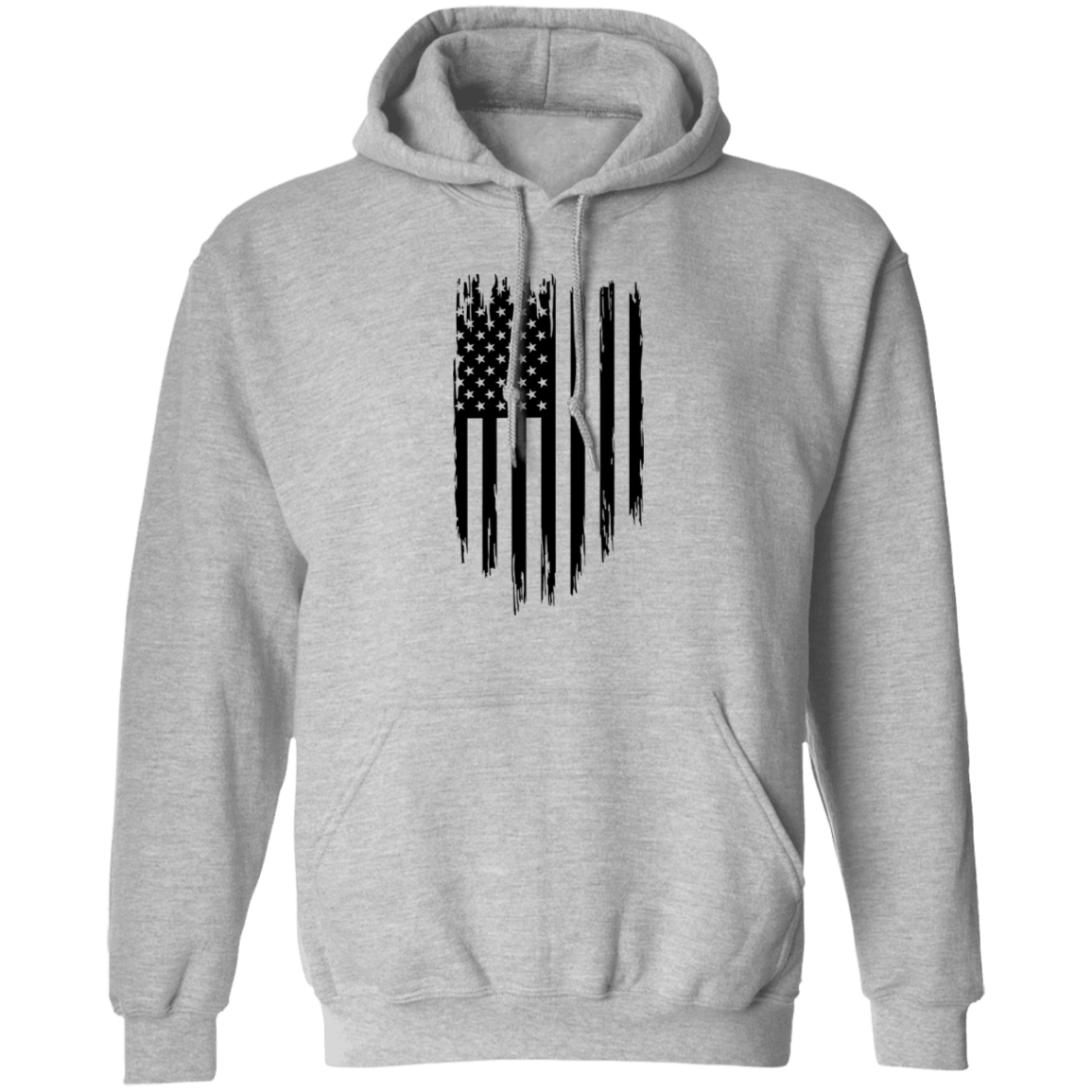 Distressed Vertical Flag Pullover Hoodie