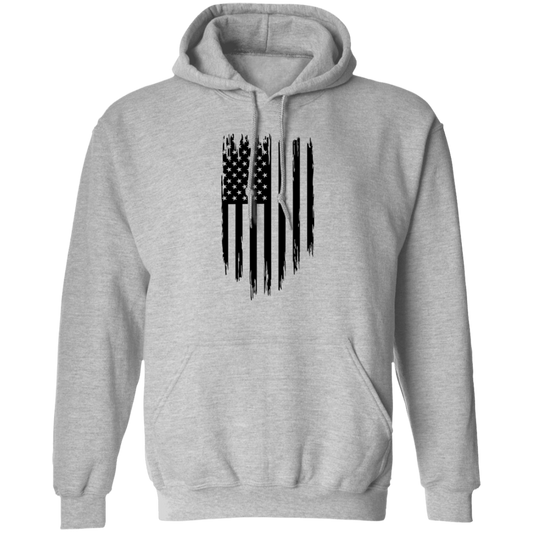 Distressed Vertical Flag Pullover Hoodie