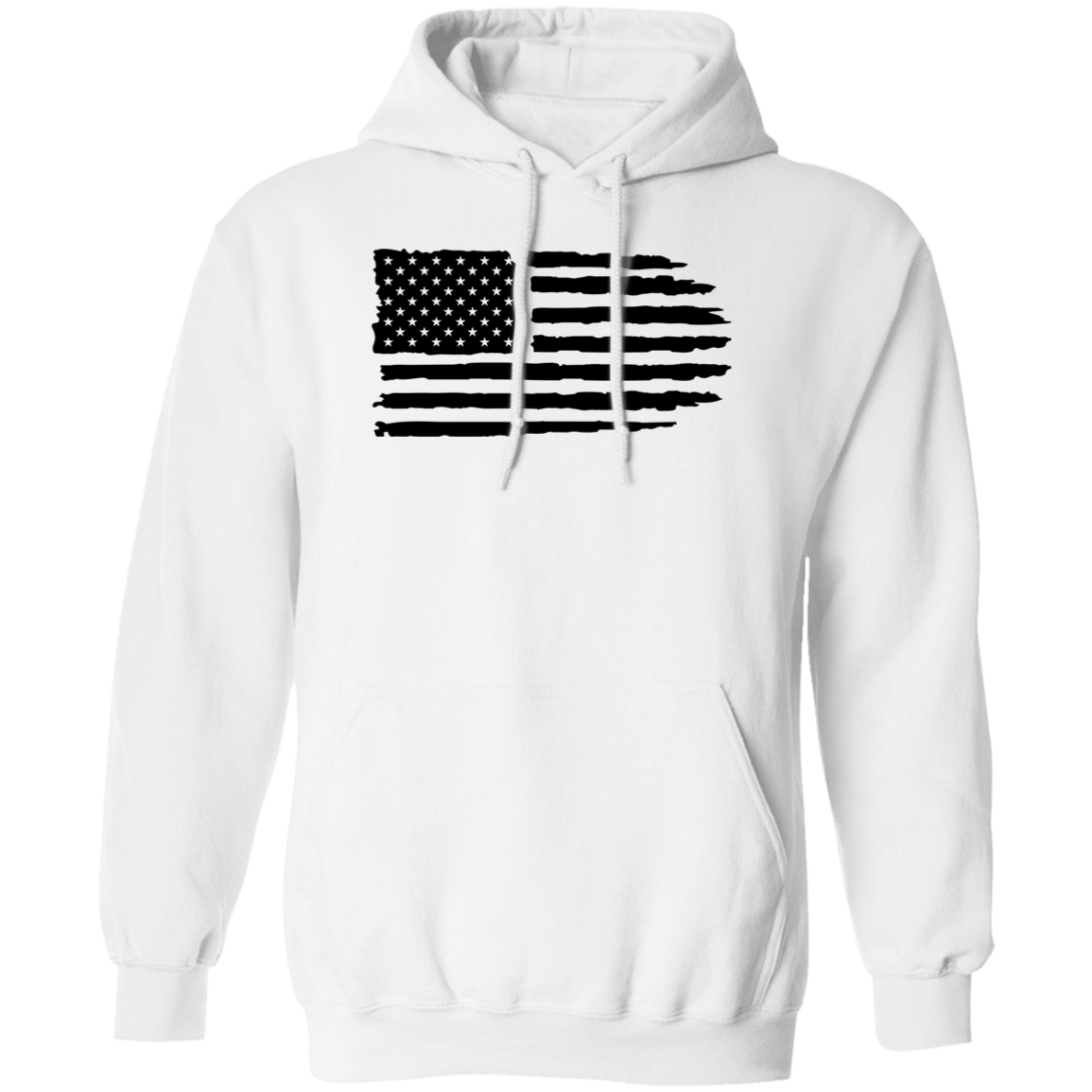 Distressed Flag Pullover Hoodie