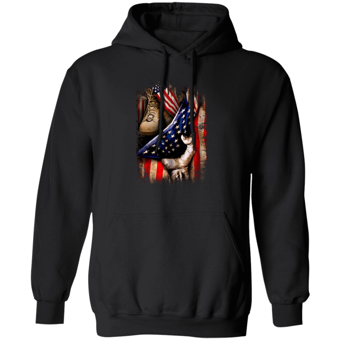 Veteran's Hand Flag Pullover Hoodie