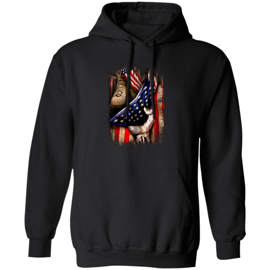 Veteran's Hand Flag Pullover Hoodie