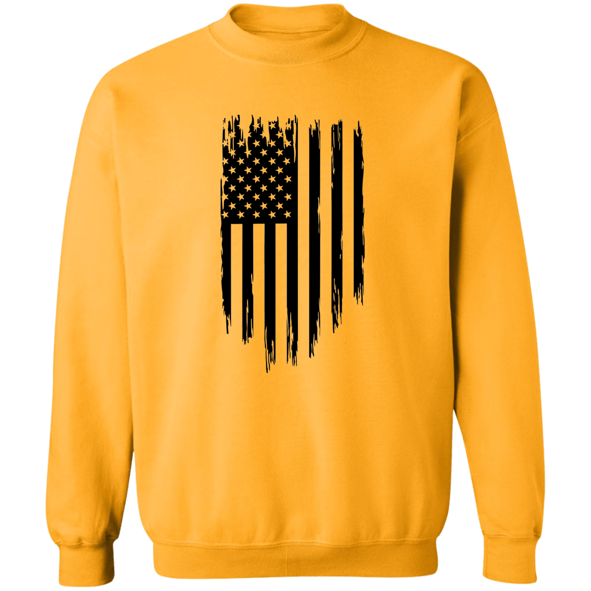 Distressed Vertical Flag  Pullover Sweatshirt