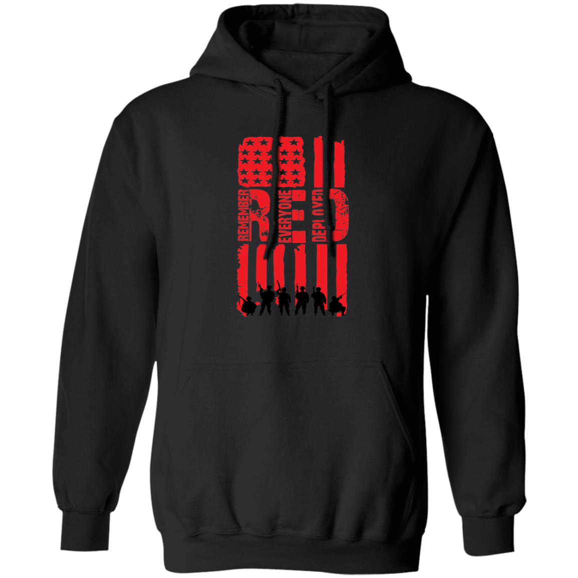 Veteran's Red Flag Pullover Hoodie