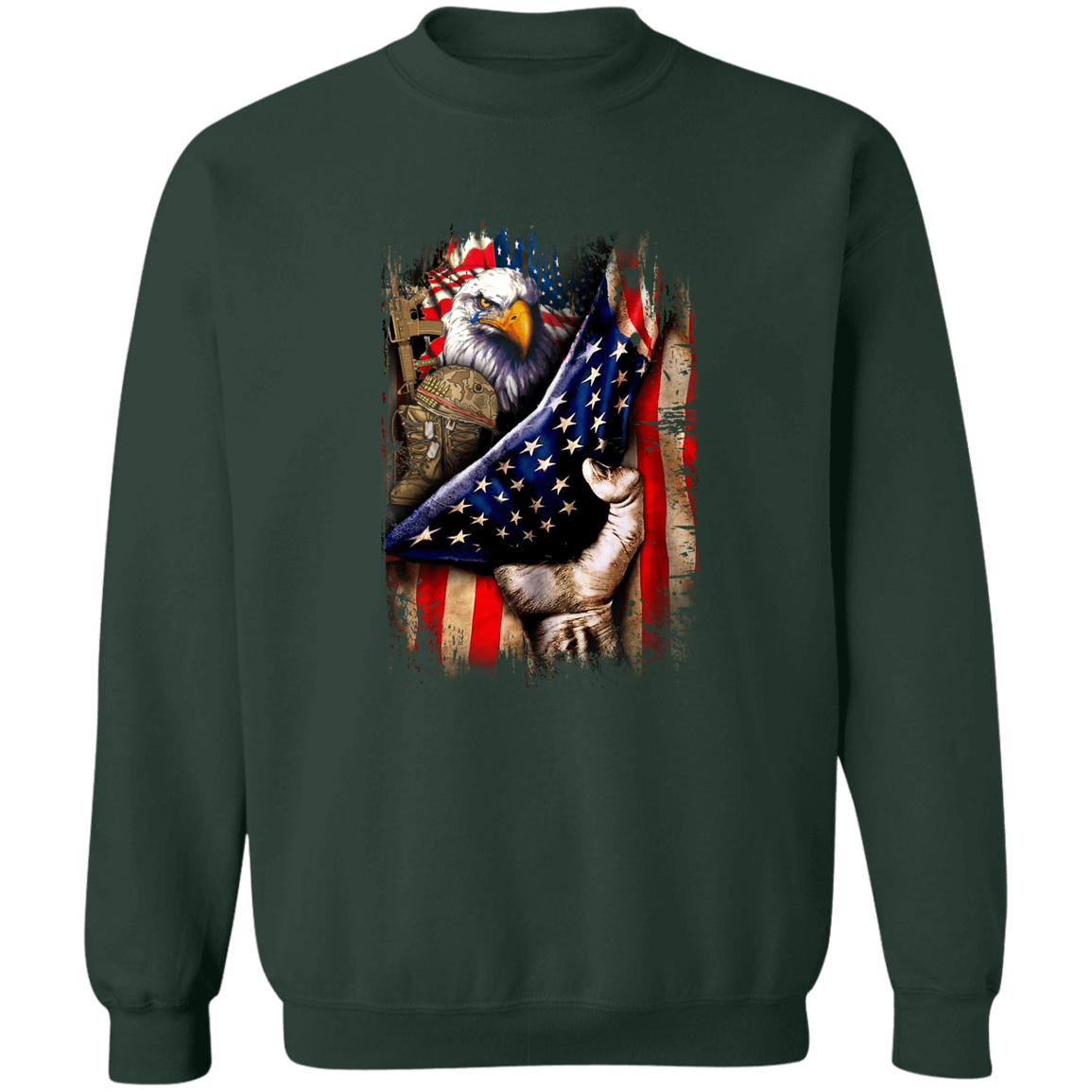 American Flag Crewneck Pullover Sweatshirt