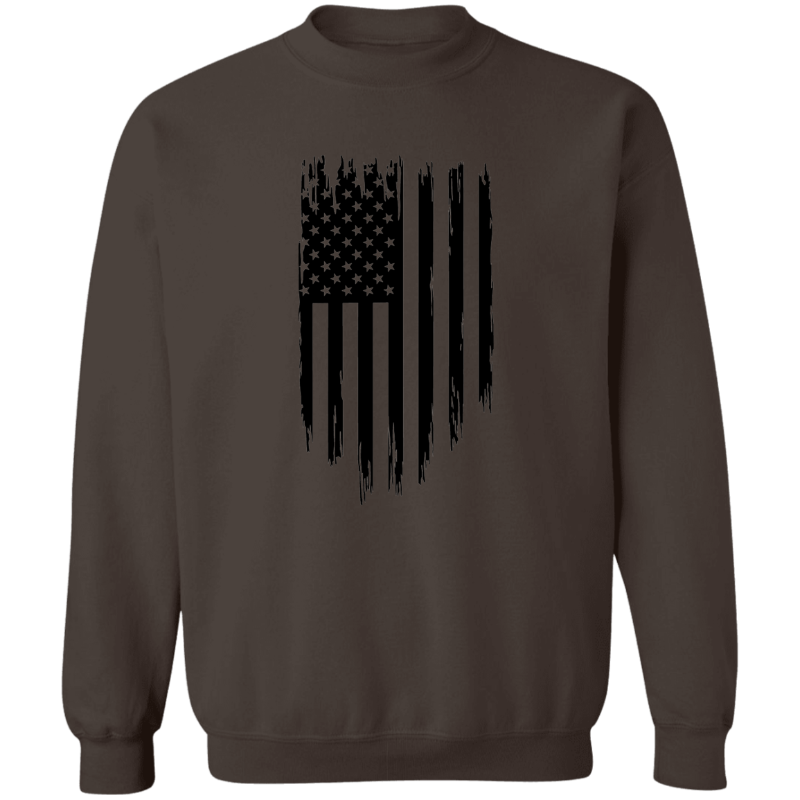 Distressed Vertical Flag  Pullover Sweatshirt