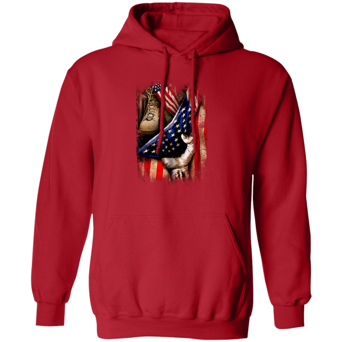 Veteran's Hand Flag Pullover Hoodie