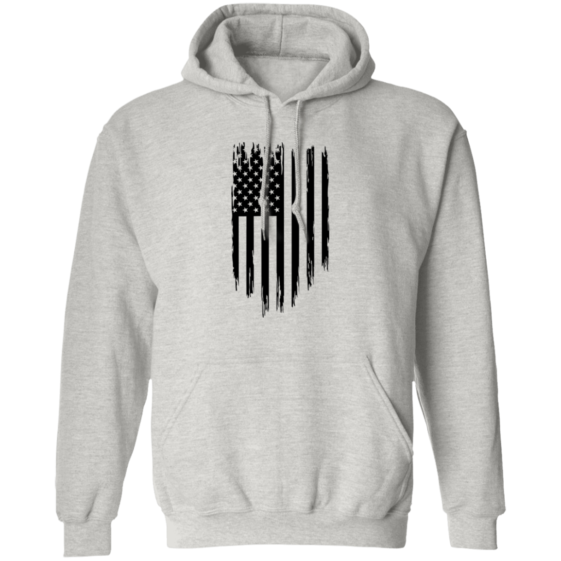 Distressed Vertical Flag Pullover Hoodie