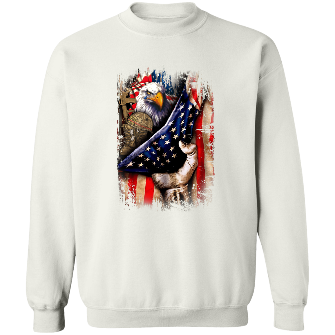 American Flag Crewneck Pullover Sweatshirt