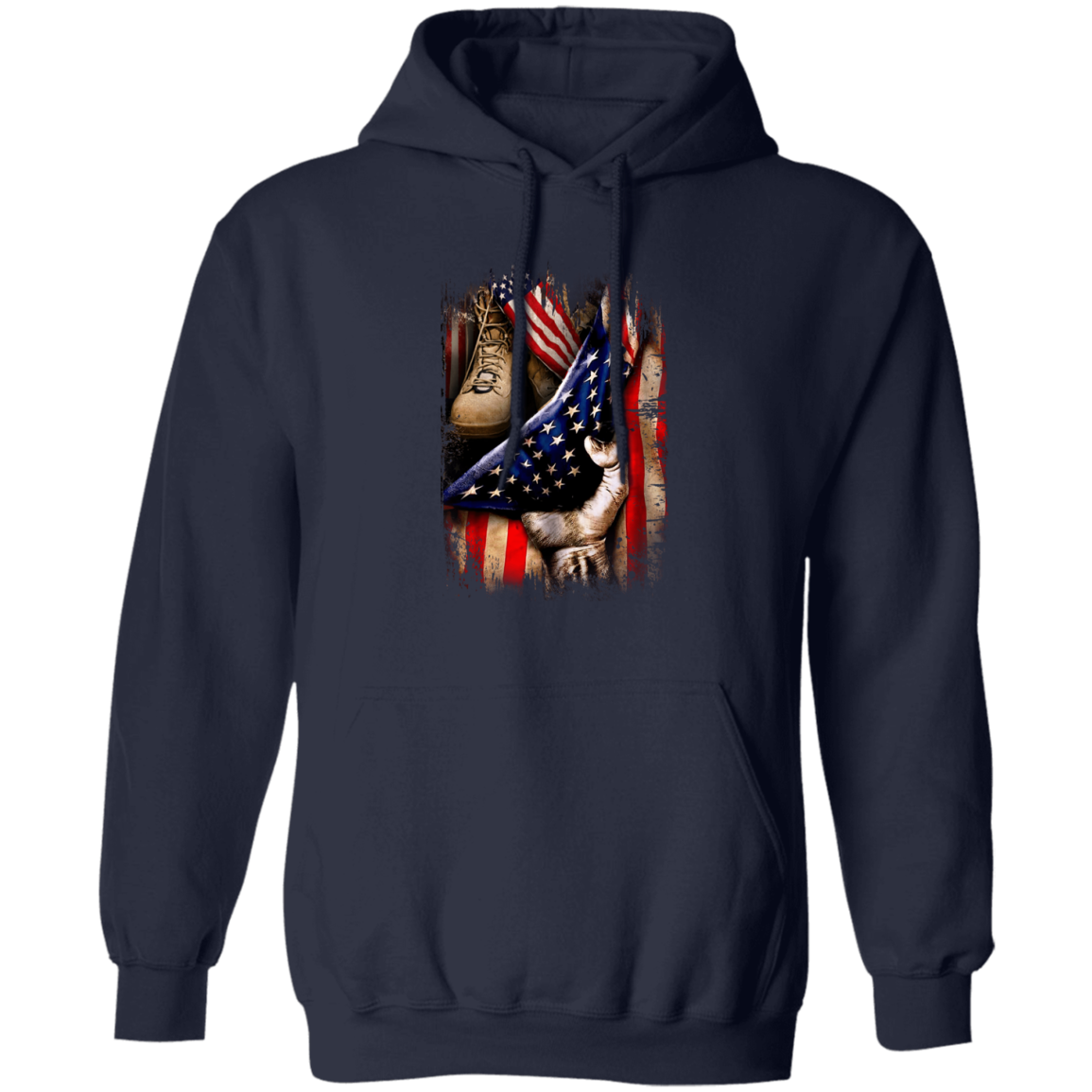 Veteran's Hand Flag Pullover Hoodie