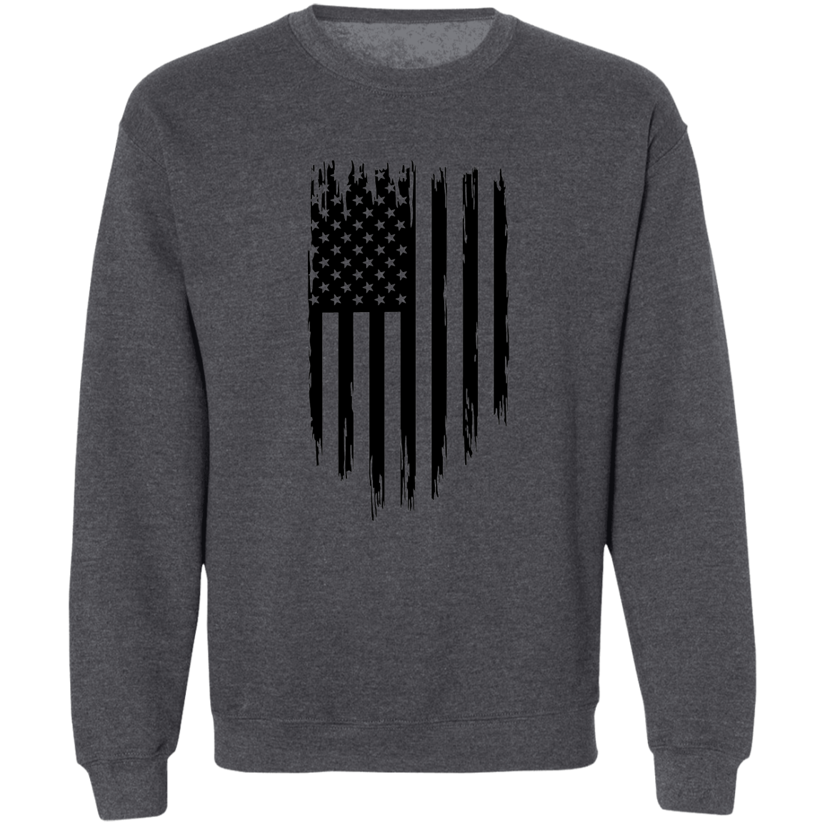 Distressed Vertical Flag  Pullover Sweatshirt