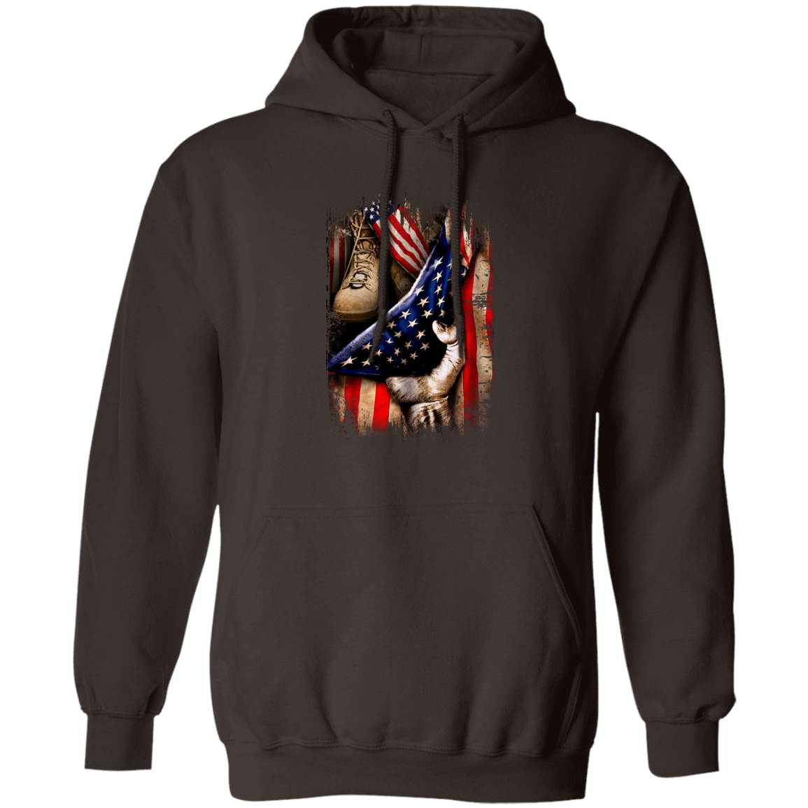 Veteran's Hand Flag Pullover Hoodie