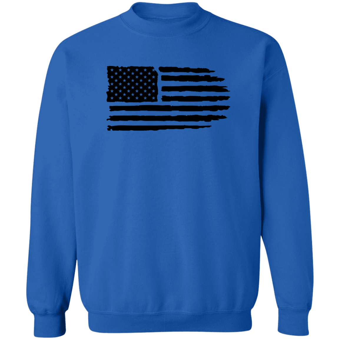 Distressed Flag Crewneck Pullover Sweatshirt