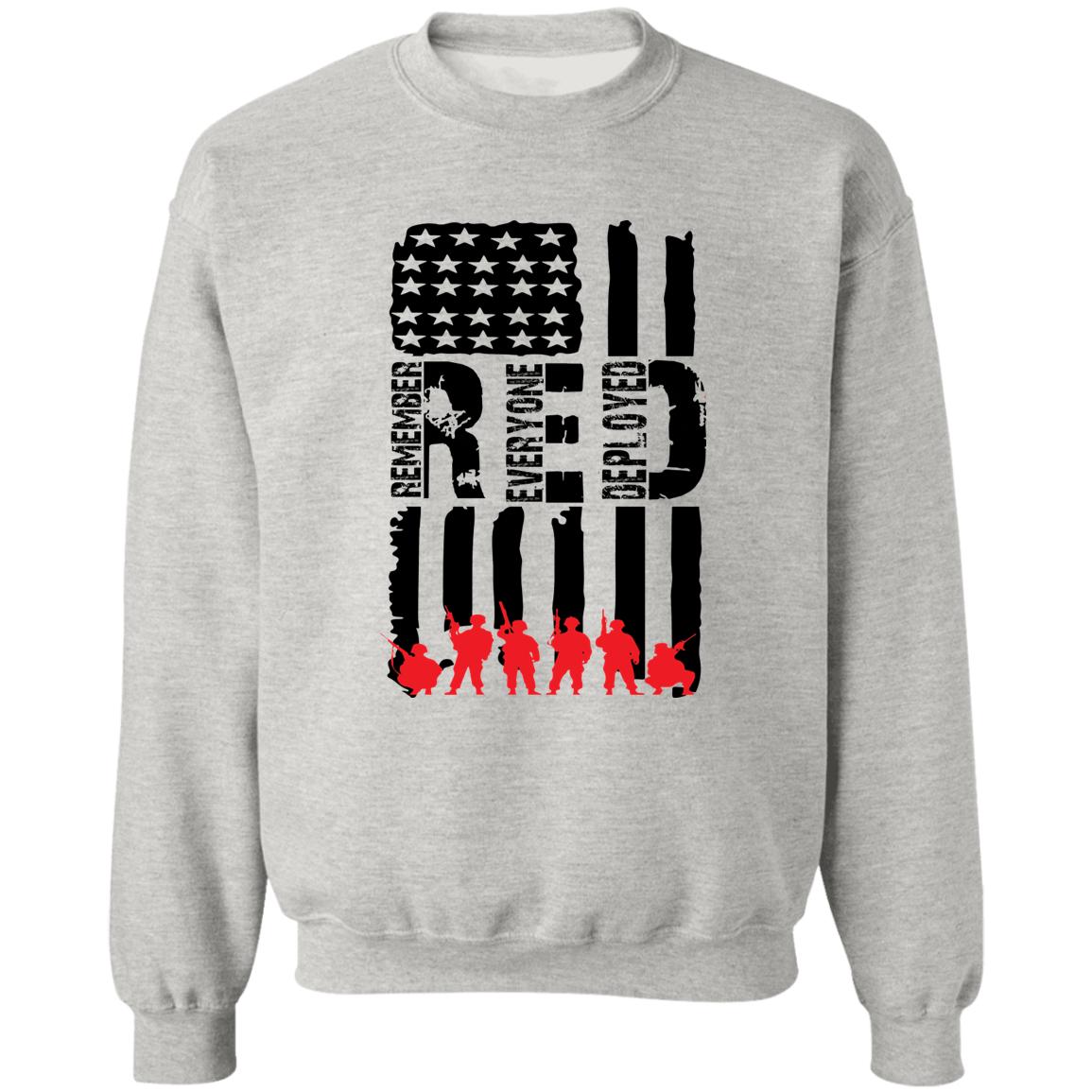 Veteran's Black Flag Crewneck Pullover Sweatshirt