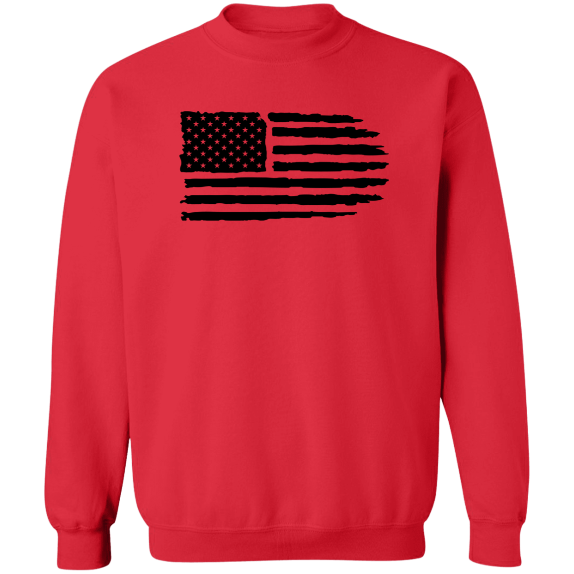 Distressed Flag Crewneck Pullover Sweatshirt