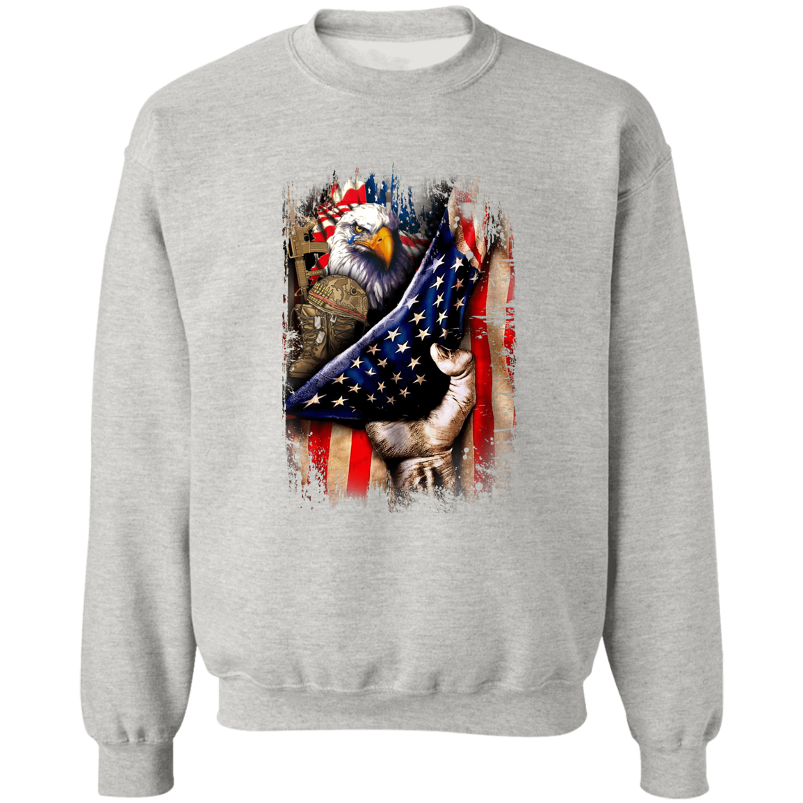 American Flag Crewneck Pullover Sweatshirt